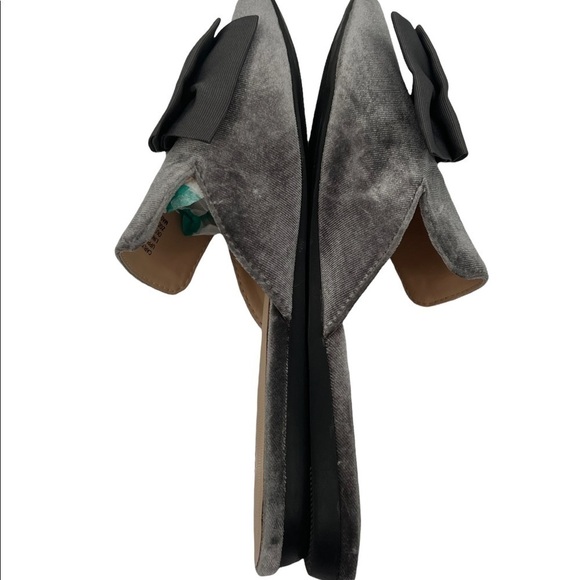 Zigi Soho Gray Carlyne Velvet Bow Mule Pointed Toe Slides Size 7 Women’s - Picture 6 of 9
